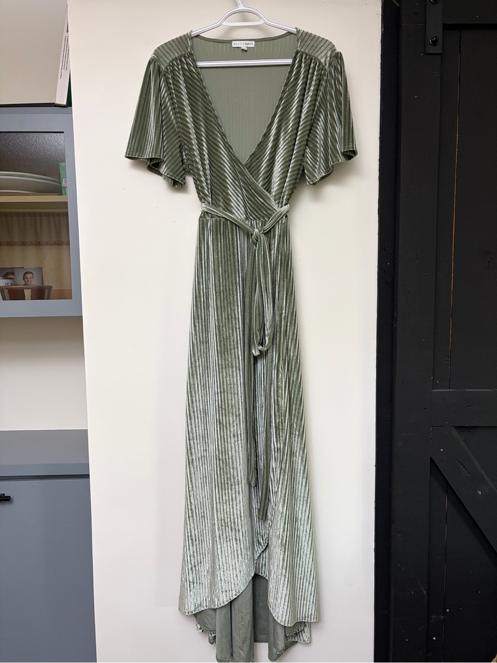 Baltic Born Andi Ribbed Velvet Wrap Dress